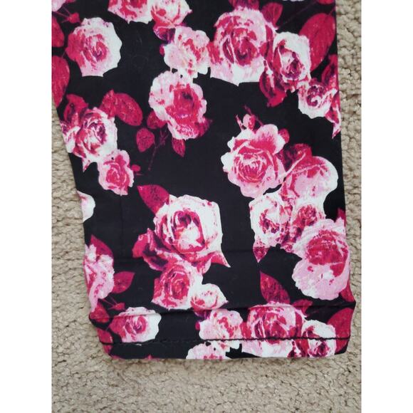 Vigoss Girls Youth Elastic Waistband Pink Floral 5 Pocket Capri Pants Size 10 - Picture 11 of 11